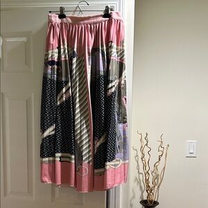Chic Pink and Black Maxi Skirt